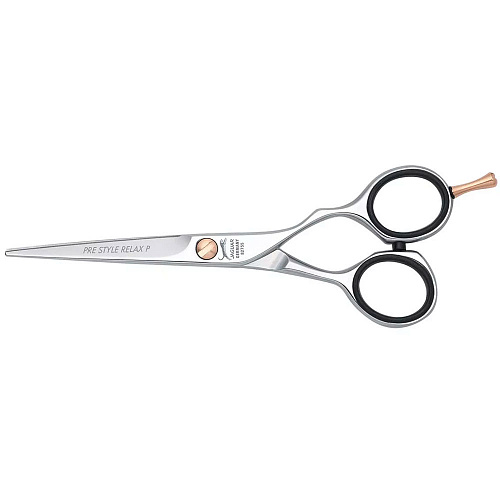 Ножницы рабочие &quot;Pre Style Relax P&quot;- эргономичной формы со смещёнными ручками, одно лезвие с микронасечкой, размер 5,5. (полированные)