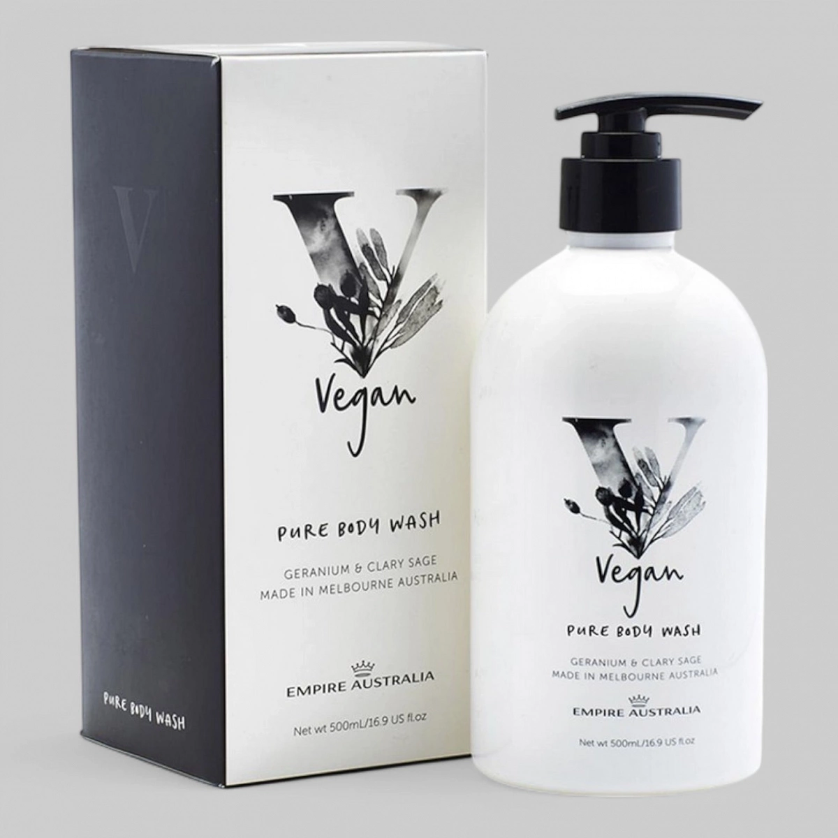 Гель для душа EMPIRE AUSTRALIA с маслами герани и мускатного шалфея, коллекция &quot;VEGAN&quot;, 500 мл