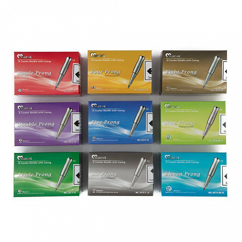 Блок одноразовый в сборе(игла,юбка и наконечник) с тройной иглой , 1 шт.