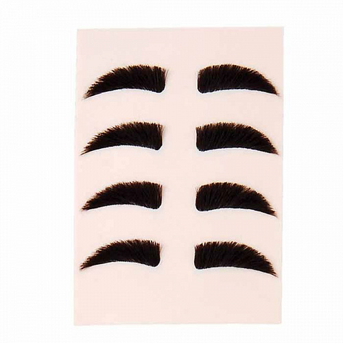 Искуственная кожа с образцами бровей с волосами,  для обучения и практики.