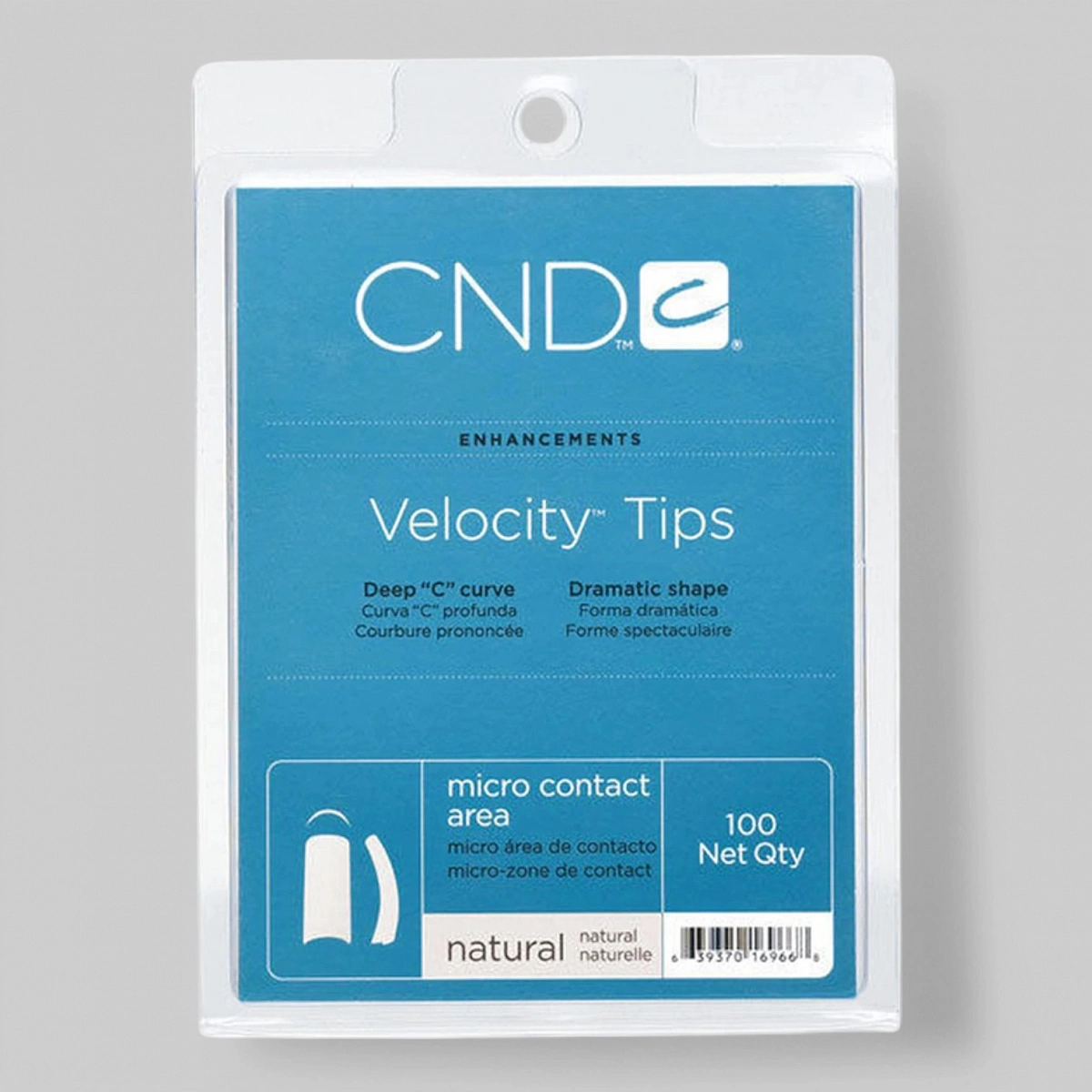 &quot;VELOCITY TIPS&quot; - Типсы с глубоким &quot;С&quot; изгибом и укороченной контактной зоной,  натурального цвета, ассорти, 100шт.