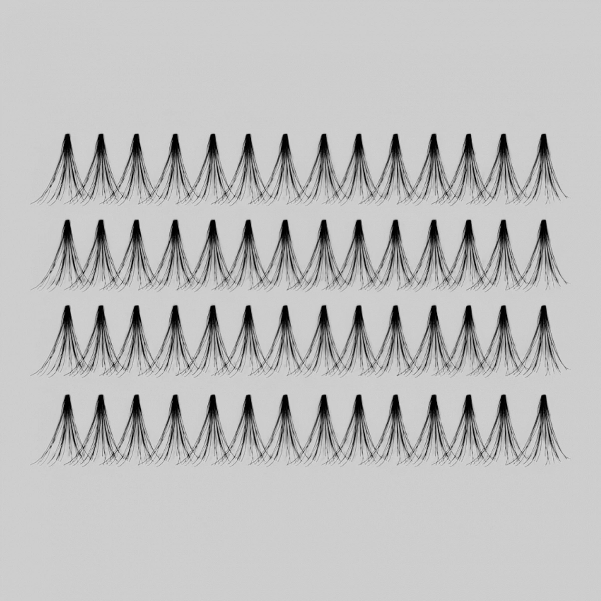 Ресницы пучковые &quot;DURALASH DOUBLE INDIVIDUALS&quot; для получения максимального объёма, без узелков,  черные (длинные).