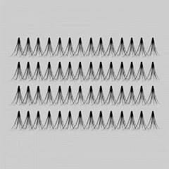 Ресницы пучковые &quot;DURALASH DOUBLE INDIVIDUALS&quot; для получения максимального объёма, без узелков,  черные (длинные).