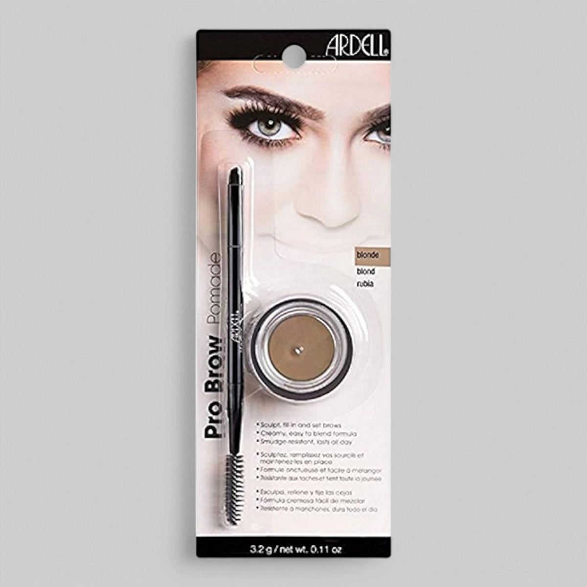 Помада для тонирования бровей, блонд, в комплекте кисточка с ершиком, 3,2гр.