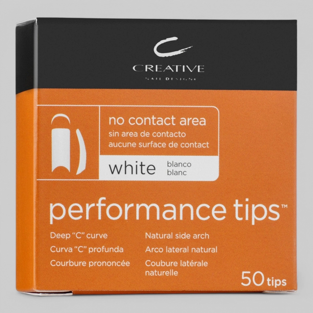 &quot;PERFORMANCE WHITE TIPS №10&quot; - Типсы без контактной зоны, не требующие длительного подпиливания, белые, №10, 50шт.