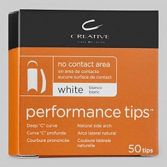 &quot;PERFORMANCE WHITE TIPS №10&quot; - Типсы без контактной зоны, не требующие длительного подпиливания, белые, №10, 50шт.