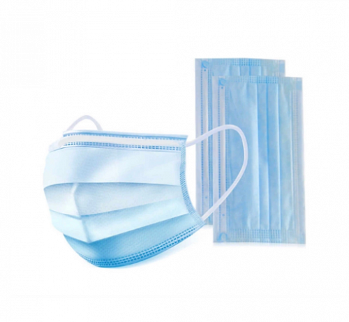 Маска трехслойная косметическая, голубая 50шт								