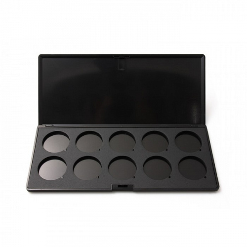 Футляр для пудр, теней и румян диаметром 36 мм, на 10 цветов.