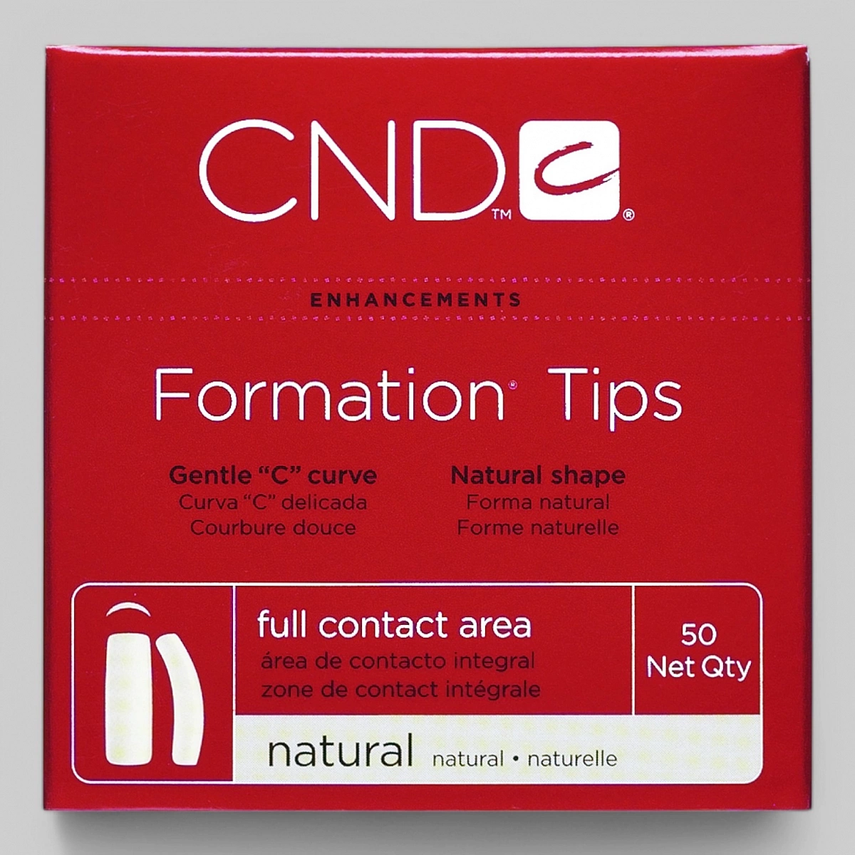 &quot;FORMATION TIPS №9&quot; - Типсы универсальные с мягким &quot;С&quot; изгибом, полной контактной зоной, натурального цвета, №9, 50шт.