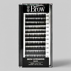 Искусственные волоски для наращивания бровей, 4 размера, черные. (примерное количество 4320шт)