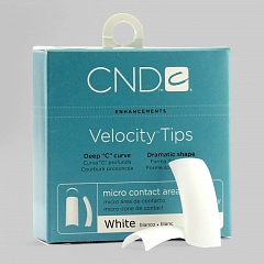 &quot;VELOCITY WHITE TIPS №2&quot; - Типсы с глубоким &quot;С&quot; изгибом и укороченной контактной зоной, белые, №2, 50шт.