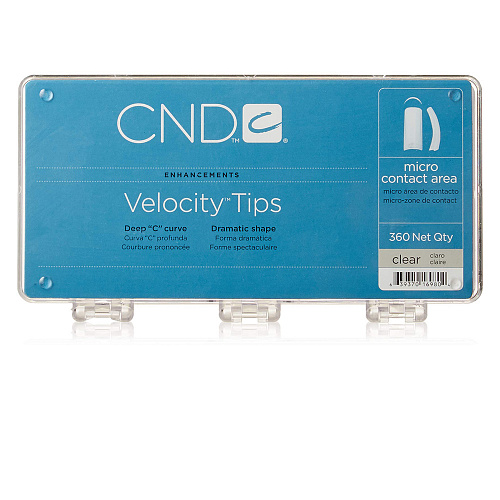 &quot;VELOCITY CLEAR TIPS&quot; - Типсы с глубоким &quot;С&quot; изгибом и укороченной  контактной зоной, прозрачные, ассорти, 360шт.
