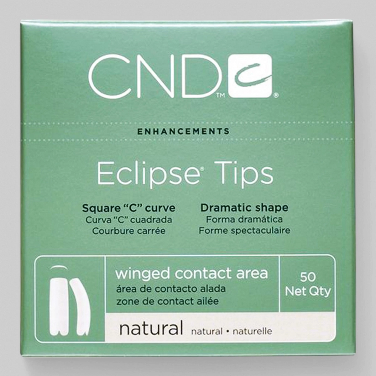 &quot;ECLIPS TIPS №10&quot; - Типсы с выраженной боковой аркой, для ногтей с глубокими боковыми стенками, натурального цвета, №10, 50шт.