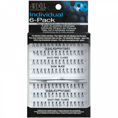 Ресницы пучковые &quot;DURALASH NATURALS&quot; без узелков, черные (короткие) упаковка из 6 пачек.