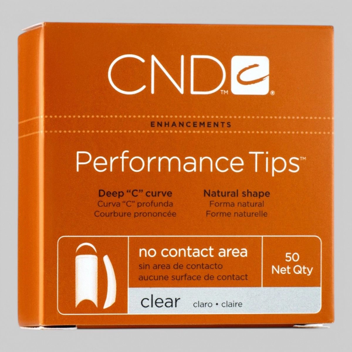 PERFORMANCE CLEAR TIPS №3 - Типсы без контактной зоны из &quot;ABS&quot; пластика, прозрачные, №3, 50 шт.