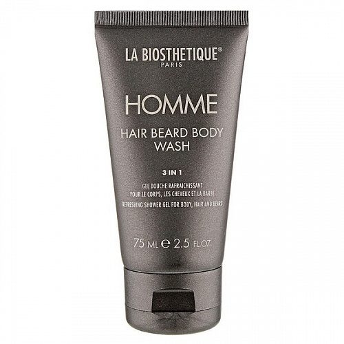 La Biosthetique Homme Hair Beard Body Wash - освежающий гель для тела, волос и бороды, 75 мл.