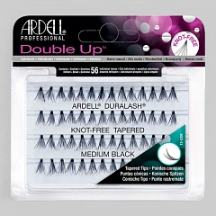 Ресницы пучковые &quot;DURALASH DOUBLE UP&quot; двойной объём, с заостренными кончиками, без узелков, черные (средние).