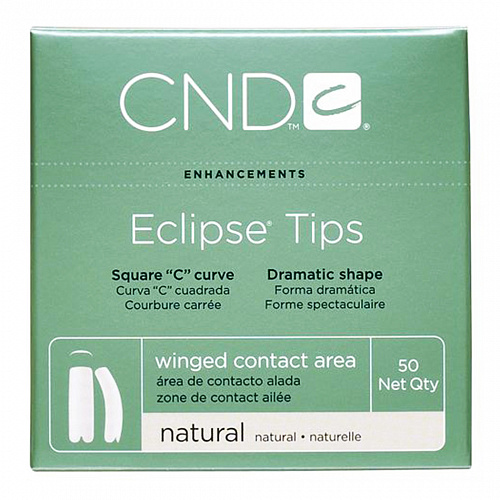&quot;ECLIPS TIPS №10&quot; - Типсы с выраженной боковой аркой, для ногтей с глубокими боковыми стенками, натурального цвета, №10, 50шт.