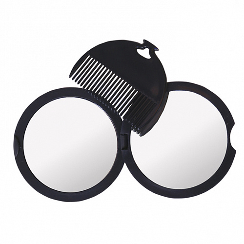 Зеркало компактное: обычное и увеличивающее, в комплекте с гребнем, размеры 7,5*7,5см