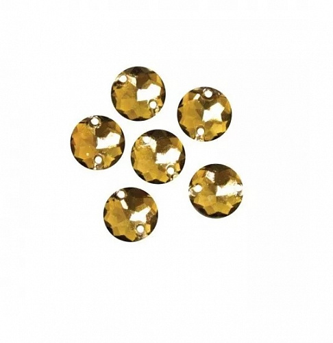 Стразы круглые гладкие, цвет &quot;оливковый&quot;, 24 шт., диам.1,5 мм
