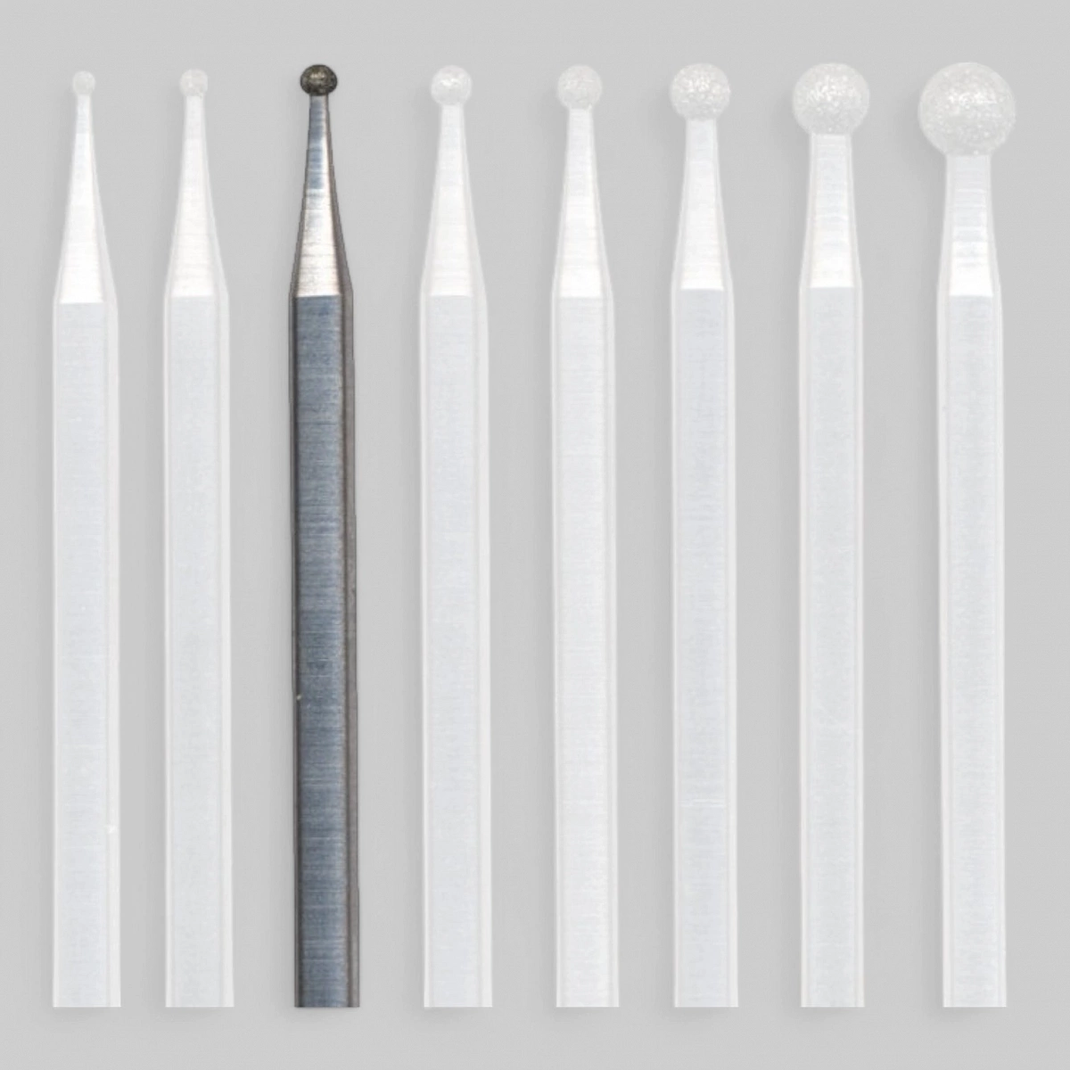 Алмазная шарикообразная фреза со средней крошкой 125грит,  диаметр 1,4мм.