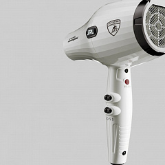 FORTE PRO LITE HAIR DRYER, WHITE-ФЕН ДЛЯ ВОЛОС, ЦВЕТ БЕЛЫЙ-Фен &quot;JRL FORTE PRO LITE&quot; - 2400W, с улучшенным DC мотором, с логотипом LAMBORGHINI, с функцией ионизации, LED индикатор, 2 режима температуры и скорости, цвет белый