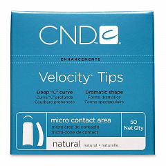 &quot;VELOCITY TIPS №9&quot; - Типсы с глубоким &quot;С&quot; изгибом и укороченной контактной зоной, натурального цвета, №9, 50шт.
