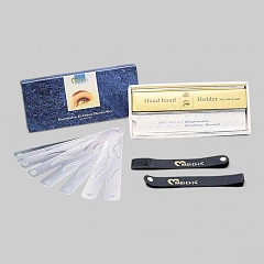 Набор трафаретов различных дизайнов бровей, 12 дизайнов по 2шт и держатель для них.