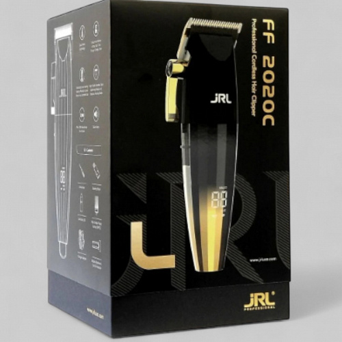 FF 2020C PROFESSIONAL CORDLESS HAIR CLIPPER GOLD-МАШИНКА ДЛЯ СТРИЖКИ ВОЛОС &quot;JRL FRESHFADE 2020C GOLD&quot;/, ЦВЕТ - ЧЕРНЫЙ С ЗОЛОТОМ /РАБОЧАЯ, РОТОРНЫЙ МОТОР,НОЖ 45мм, 2 СКОРОСТИ (6000 И 7200 ОБ/МИН.), ВЫСОТА СРЕЗА 0,5-3,5 ММ., 10 НАСАДОК: 1,5 ММ.-25 ММ.,