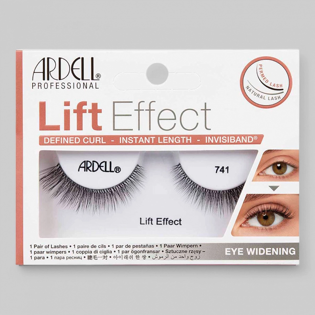 Ресницы подиумные ARDELL LIFT EFFECT 741, визуально увеличивает глаза, мягкий изгиб