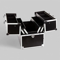 Кейс для визажиста, алюминиевый отделанный кожзаменителем, размер 37Х22Х25см.