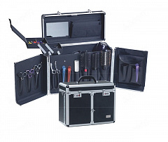 Кейс для парикмахера, алюминиевый отделанный кожзаменителем, размер 4Х20Х34см.