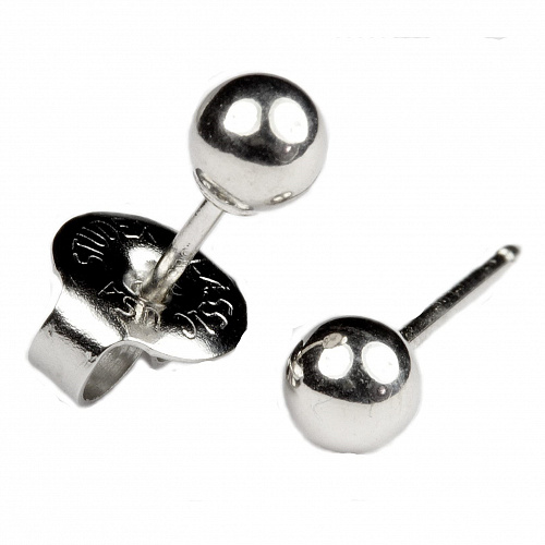 Серьги &quot;SENSITIVE&quot;,шарик,без позолоты,размер 4мм,2 шт