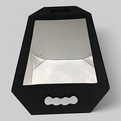 Зеркало заднего вида не бьющееся прямоугольное, чёрное, 20,5смХ28,5см.