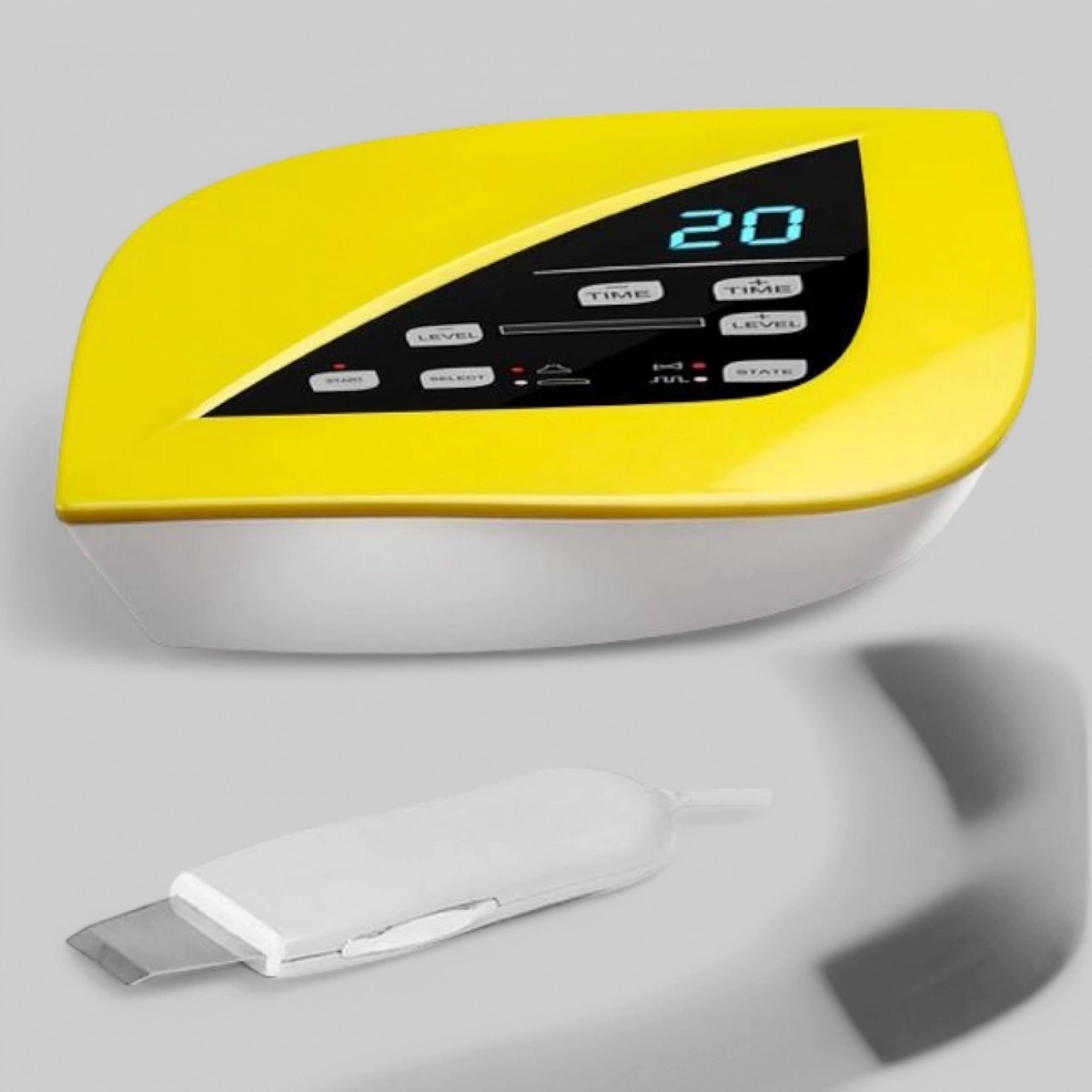 Аппарат для ульразвуковой чистки лица, с цифровым управлением, регулируемая мощность и время работы, 15вт.