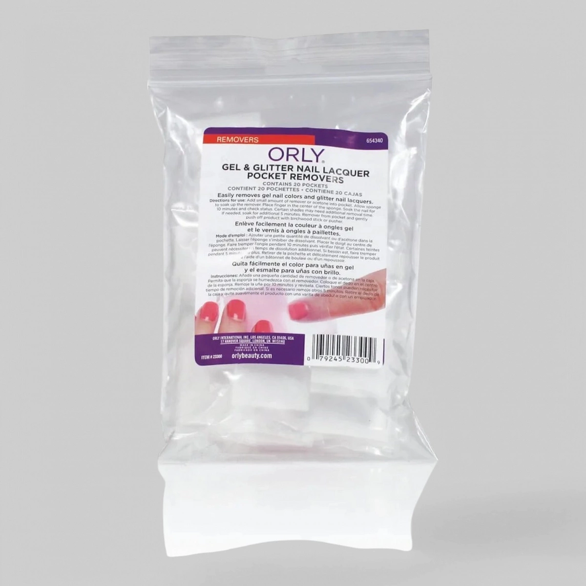 ORLY &quot;Gel & Glitter Nail Lacquer Pocket Removers&quot; - пакетики для снятия гевого и лакового покрытия, 20шт