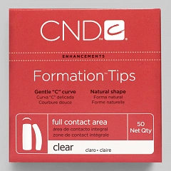 FORMATION CLEAR TIPS №7 - типсы универсальные с мягким &quot;С&quot; изгибом прозрачные №7, 50 шт