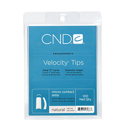&quot;VELOCITY TIPS&quot; - Типсы с глубоким &quot;С&quot; изгибом и укороченной контактной зоной,  натурального цвета, ассорти, 100шт.