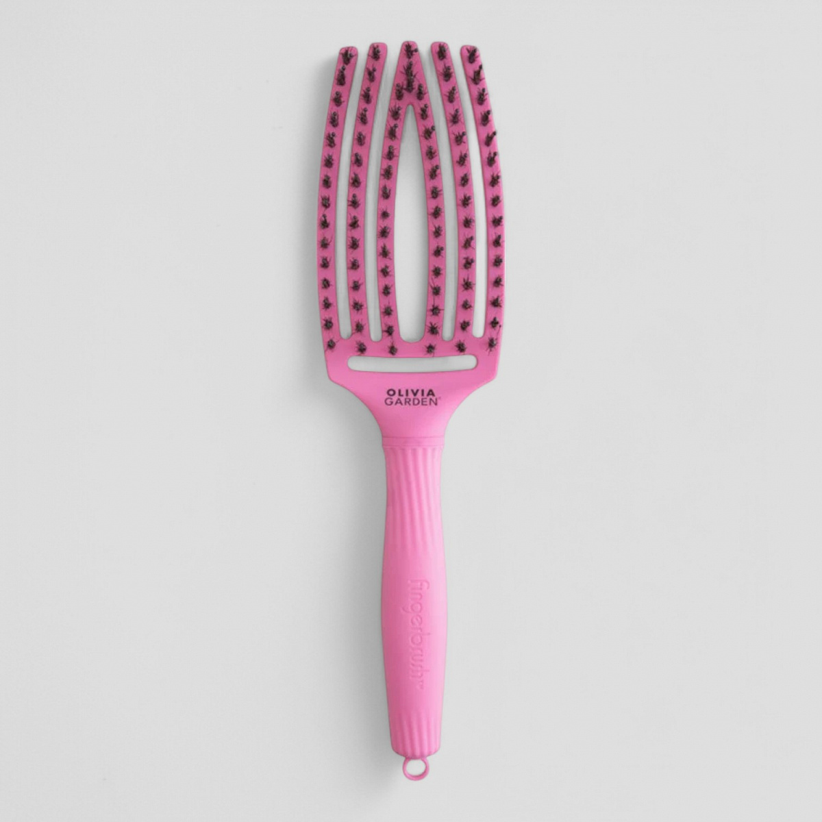 Массажная щётка FINGERBRUSH Boar&Nylon ThinkPink 2024, ярко-розовая