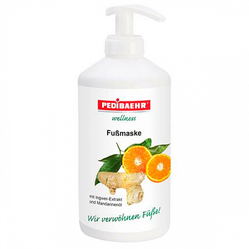 Fußmaske mit Mandarinenöl und Ingwer mit Pumpe - Крем-маска с экстрактом имбиря и мандариновым маслом, 500мл.