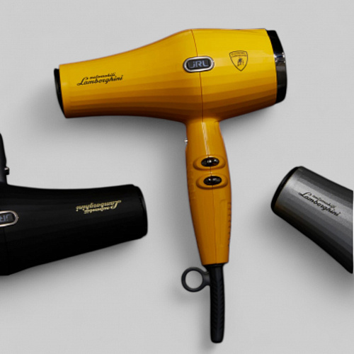 FORTE PRO LITE HAIR DRYER, YELLOW-ФЕН ДЛЯ ВОЛОС &quot;JRL FORTE PRO LITE&quot; 2400W, с улучшенным DC мотором, с логотипом LAMBORGHINI, с функцией ионизации, LED индикатор, 2 режима температуры и скорости, цвет желтый 