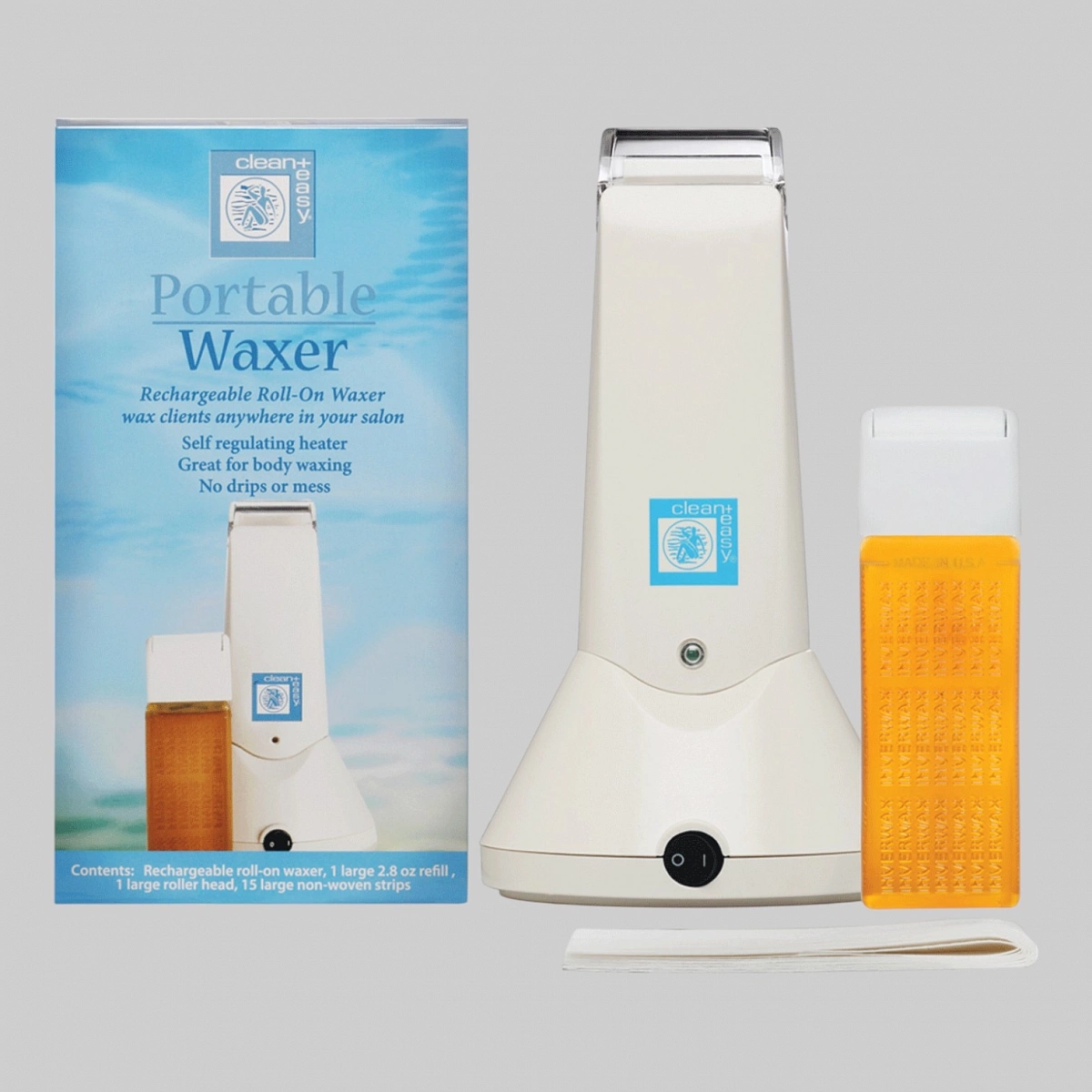 Набор для депиляции &quot;PORTABLE WAXER&quot;- нагреватель на 1кассету, 1 воск &quot;ORIGINAL&quot; 80 гр, ролик-я головка для ног и тела, полоски для депиляц20 шт.