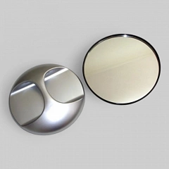Зеркало заднего вида, круглое, размер 28см, чёрное.
