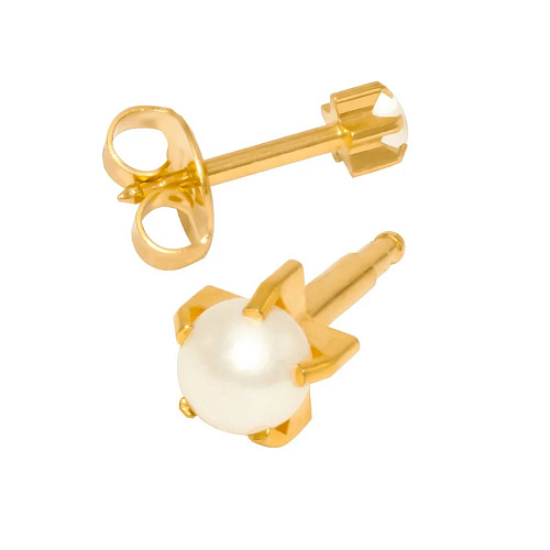 PEARL TIFFANY Серьги для прокола в Крапане, ЖЕМЧУГ MIDI c позолотой