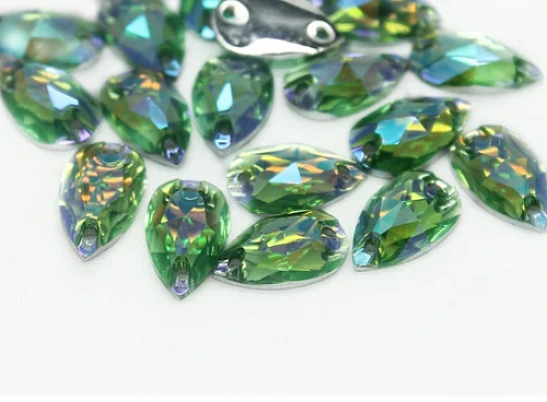Стразы &quot;капля&quot;, цвет &quot;желто-зеленый&quot;, 24 шт., разм.2,2х3,5 мм