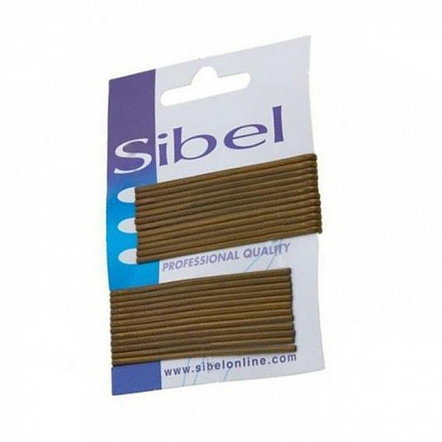 Невидимки дугообразные 70 мм коричневые, упаковка 24 шт.