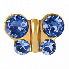 Серьги &quot;SENSITIVE&quot; Бабочка, Сапфир, c позолотой, 2 шт