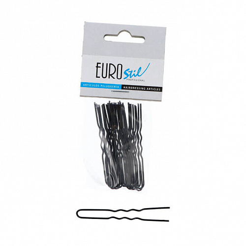 Шпильки волнообразные, 20шт, черные, длина 65мм