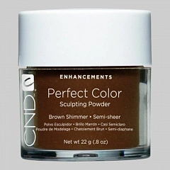 PERFECT COLOR BROWN SHIMMER POWDER - Акриловая пудра металлическо-коричневого цвета, 22 гр.