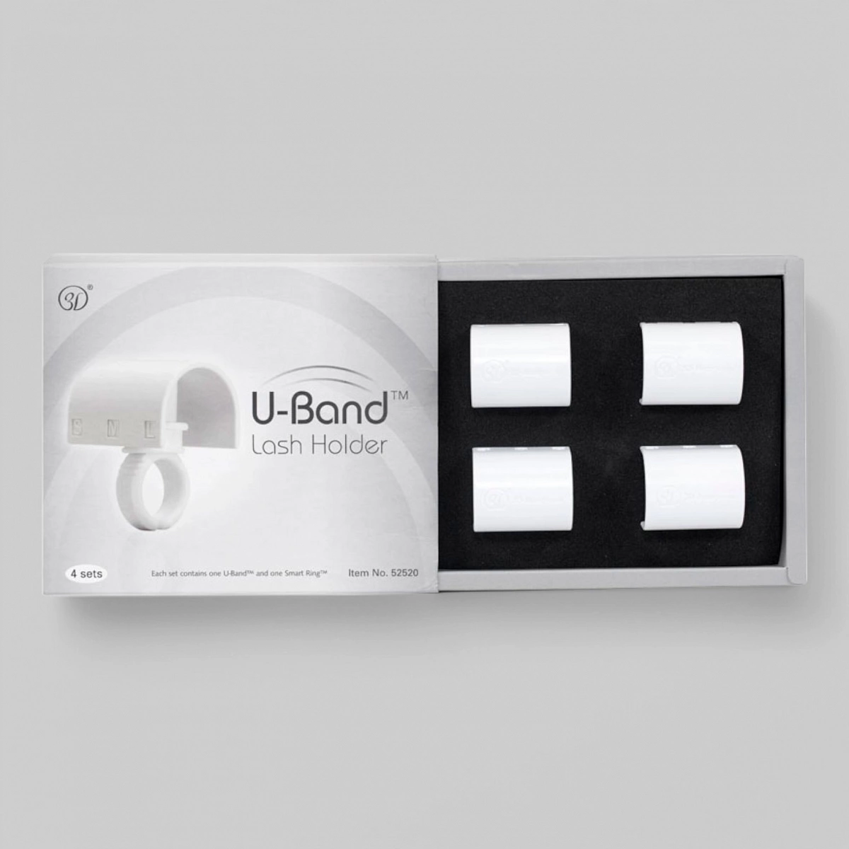 U-Band - Держатель для ресниц на ленте к кольцу &quot;Smart Ring&quot; 4шт., плюс кольца 5шт и емкость для клея 5шт.
